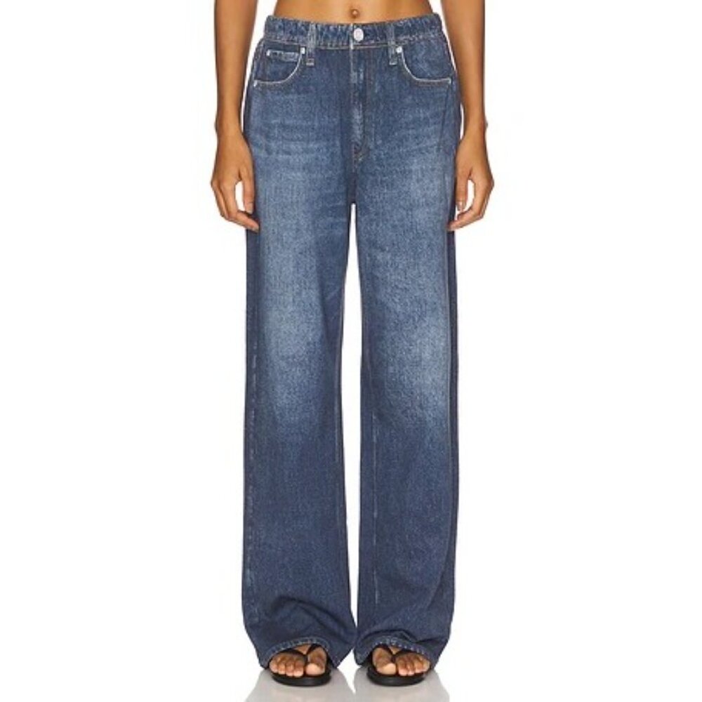rag & bone Miramar Terry Wide Leg Jeans sweatpants denim medium cotton